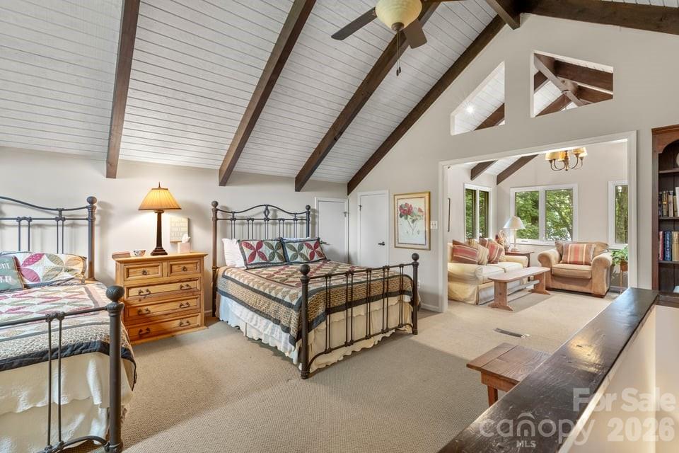 Upstairs Bonus Room/Bunk Room with Sitting Area and Full Bath - 82 Innsbrook Drive, Lake Toxaway