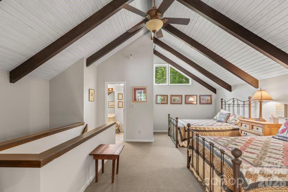 Upstairs Bonus Room/Bunk Room with Sitting Area and Full Bath - 82 Innsbrook Drive, Lake Toxaway
