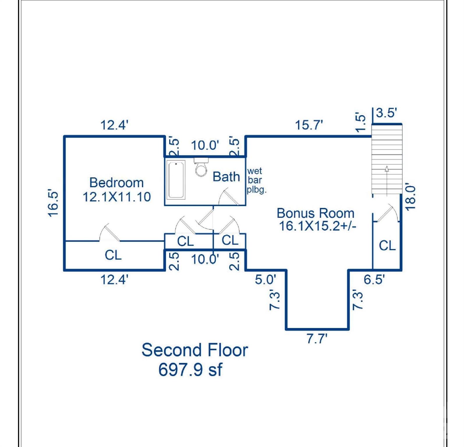 Upper Level, separate living area with wet bar plumbing in place. 3rd bedroom, bonus/living room and tons of closet/storage space! - 127 Brawley Point Circle, Mooresville