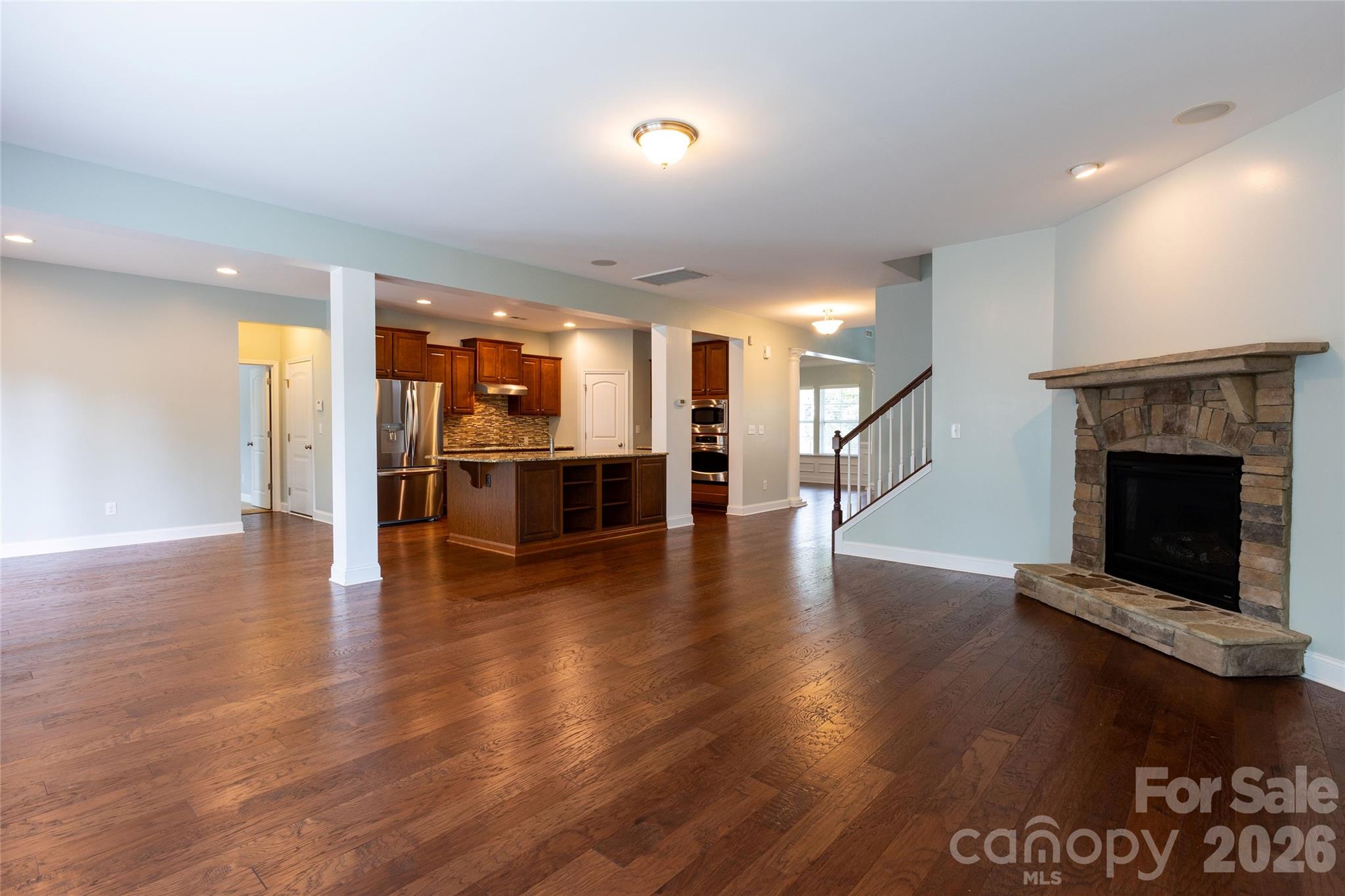 Large Great Room with Fireplace. - 404 E Waterlynn Road, Mooresville
