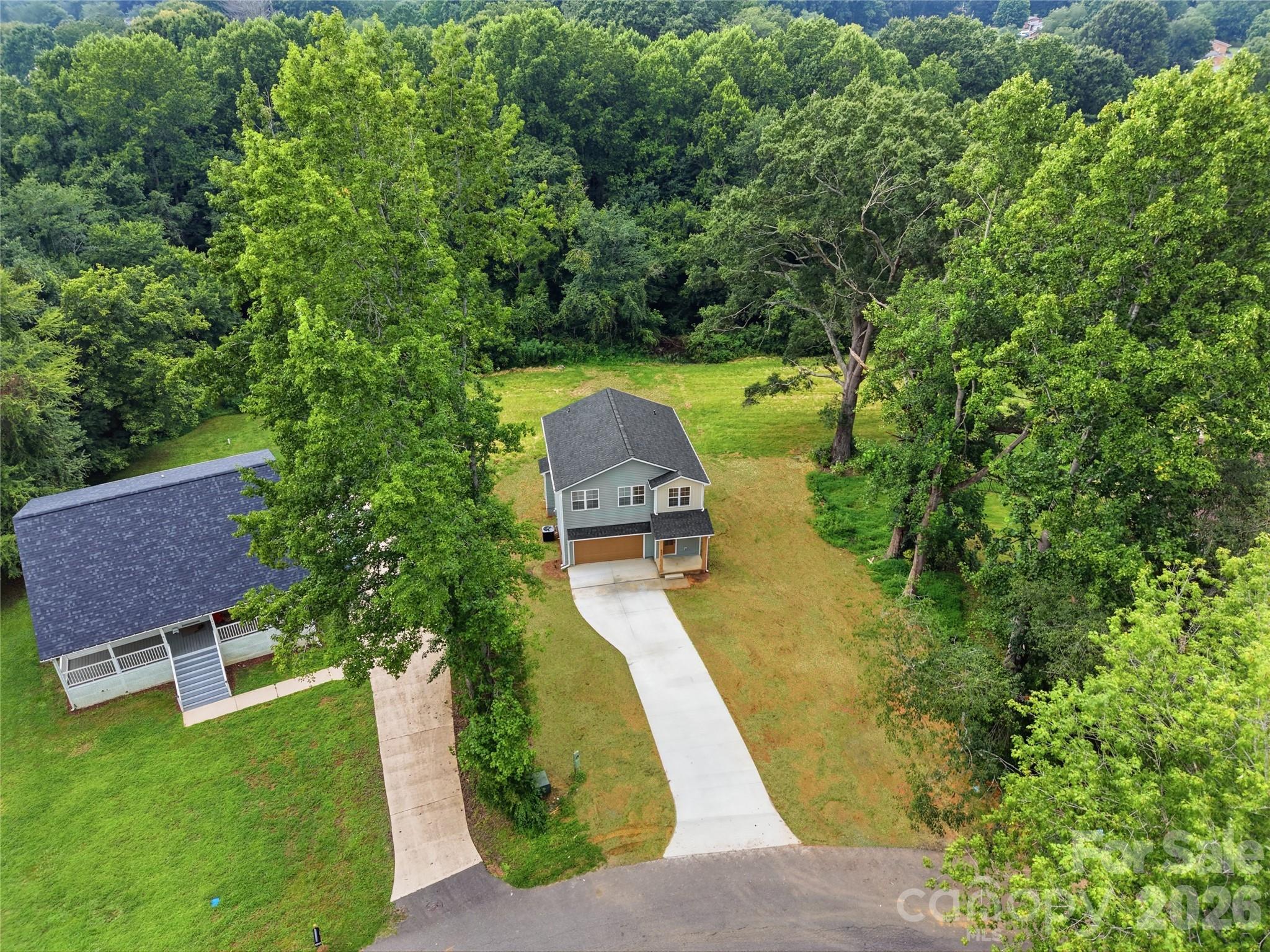 Arial View - Front of Home - 604 Sharon Drive, Statesville