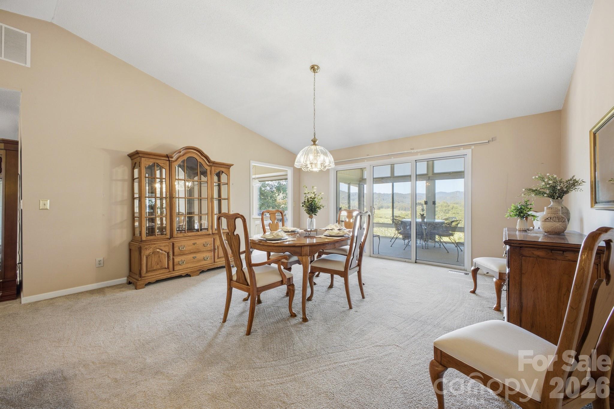 Open Dining Living Area with Mountain Views - 1870 Riverview Court, Hendersonville