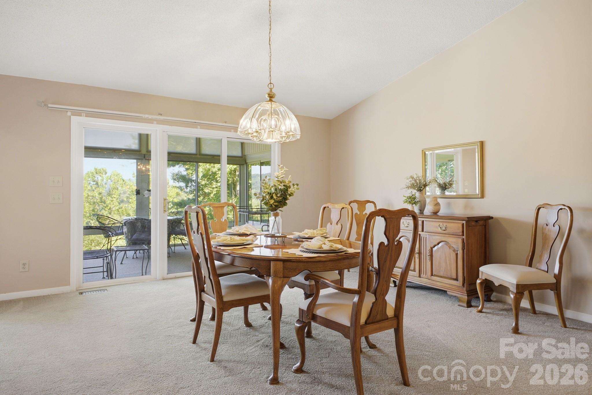Dining Room with access to 3 Season Room - 1870 Riverview Court, Hendersonville