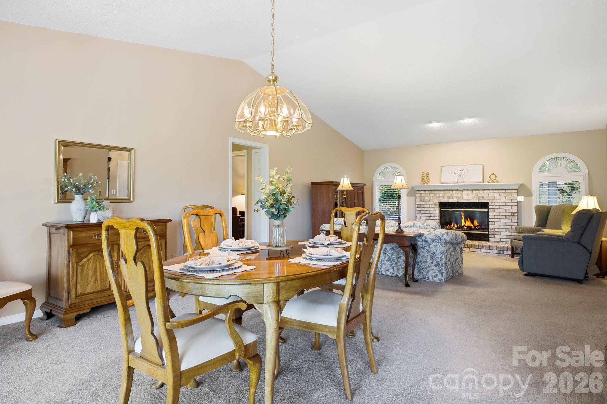 Open Dining & Living Room Area - 1870 Riverview Court, Hendersonville