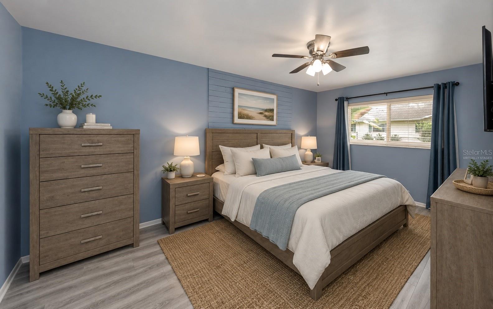 Virtually Staged Master Bedroom - 9237 AMAZON DR, NEW PORT RICHEY