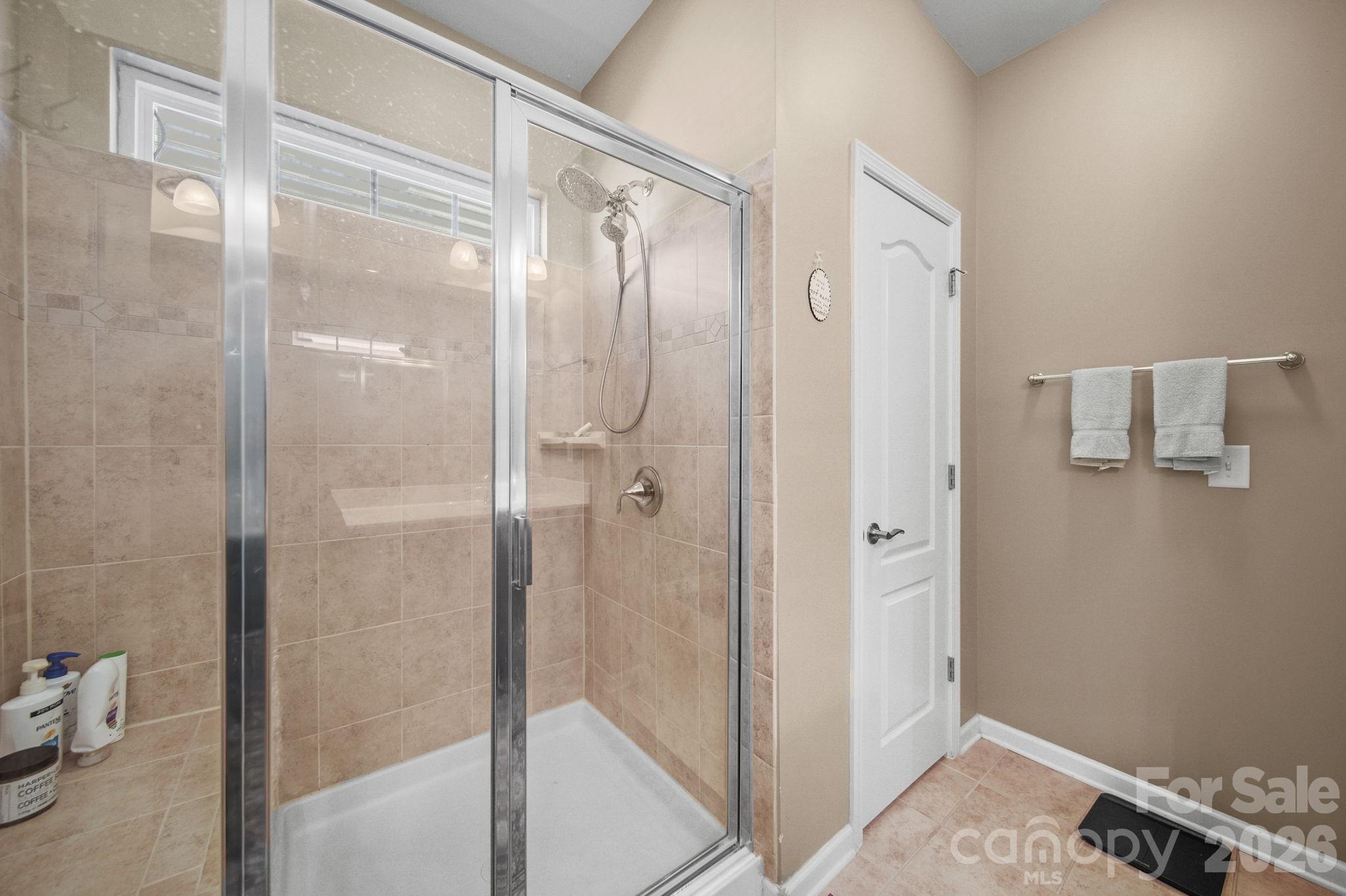 Primary Bathroom shower - 4286 Perth Road, Fort Mill