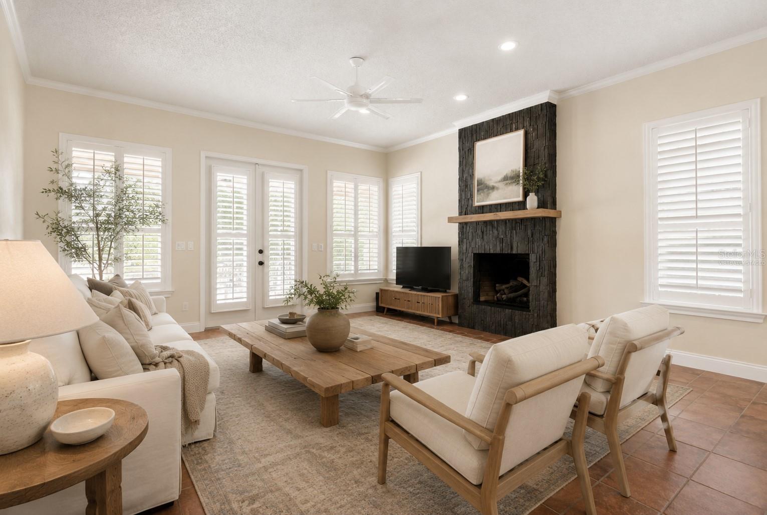 Virtually Staged Family Room - 6 MONTERREY DR, PALM COAST