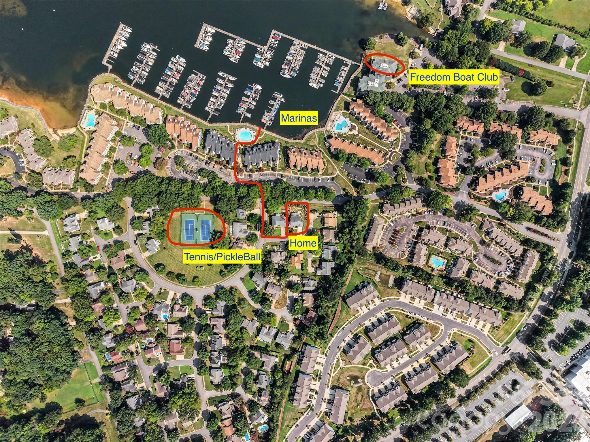 Walking distance to neighborhood tennis courts and boardwalk. - 17205 Asti Court, Cornelius