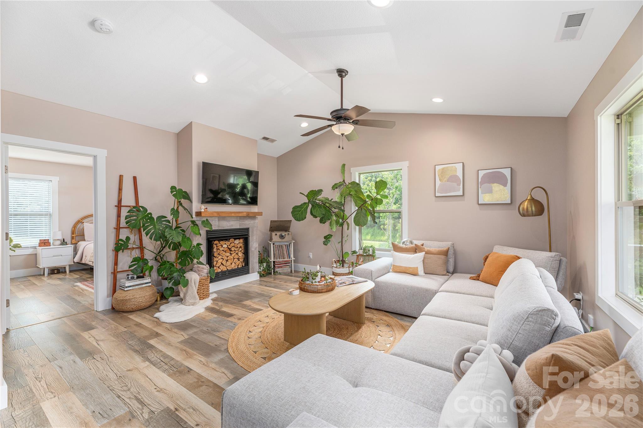 Recessed lighting throughout, ceiling fans - 38 Sunrise Drive, Mars Hill