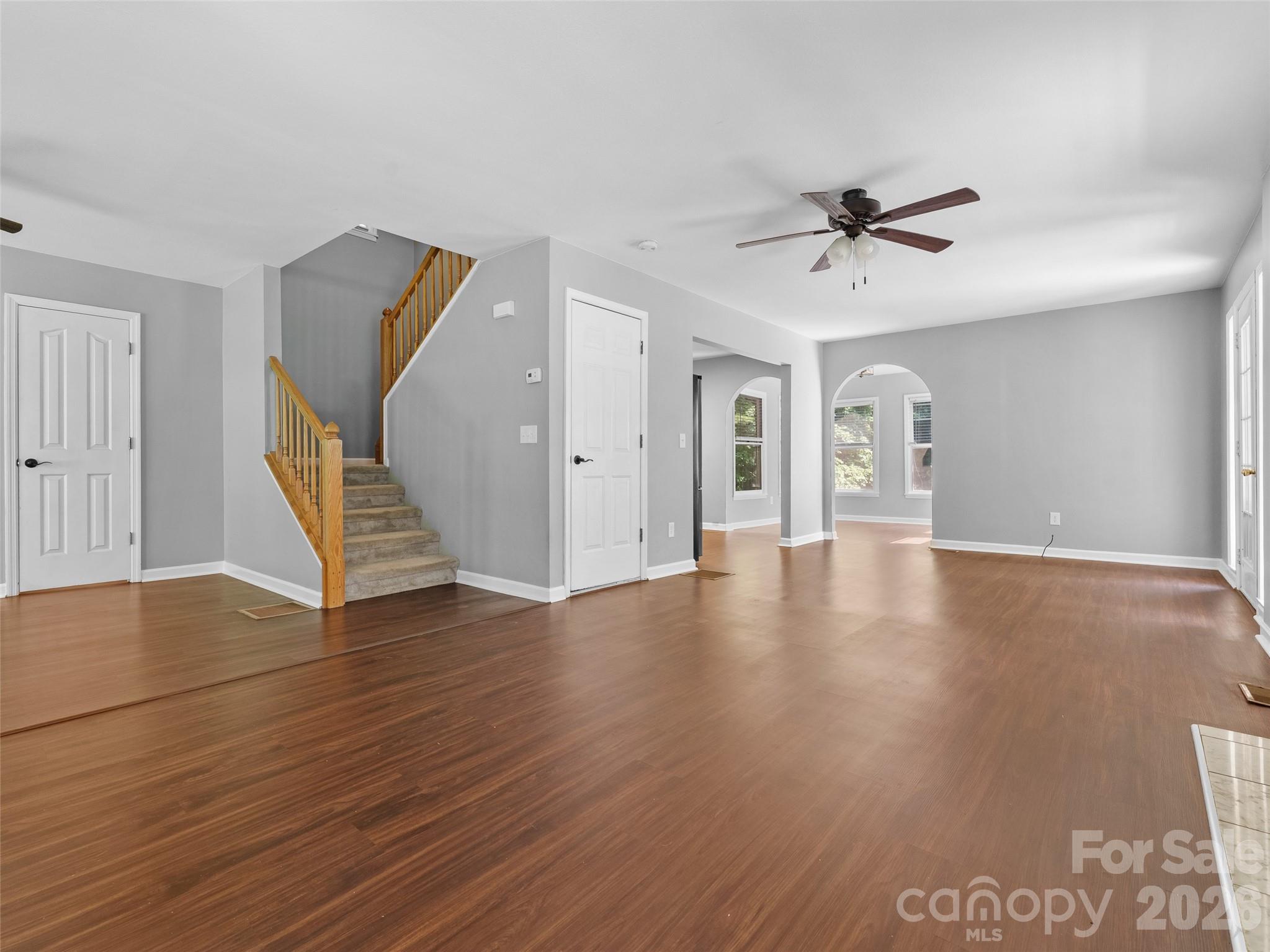 Living Room from Front Door - 218 Junaluska Oaks Drive, Waynesville