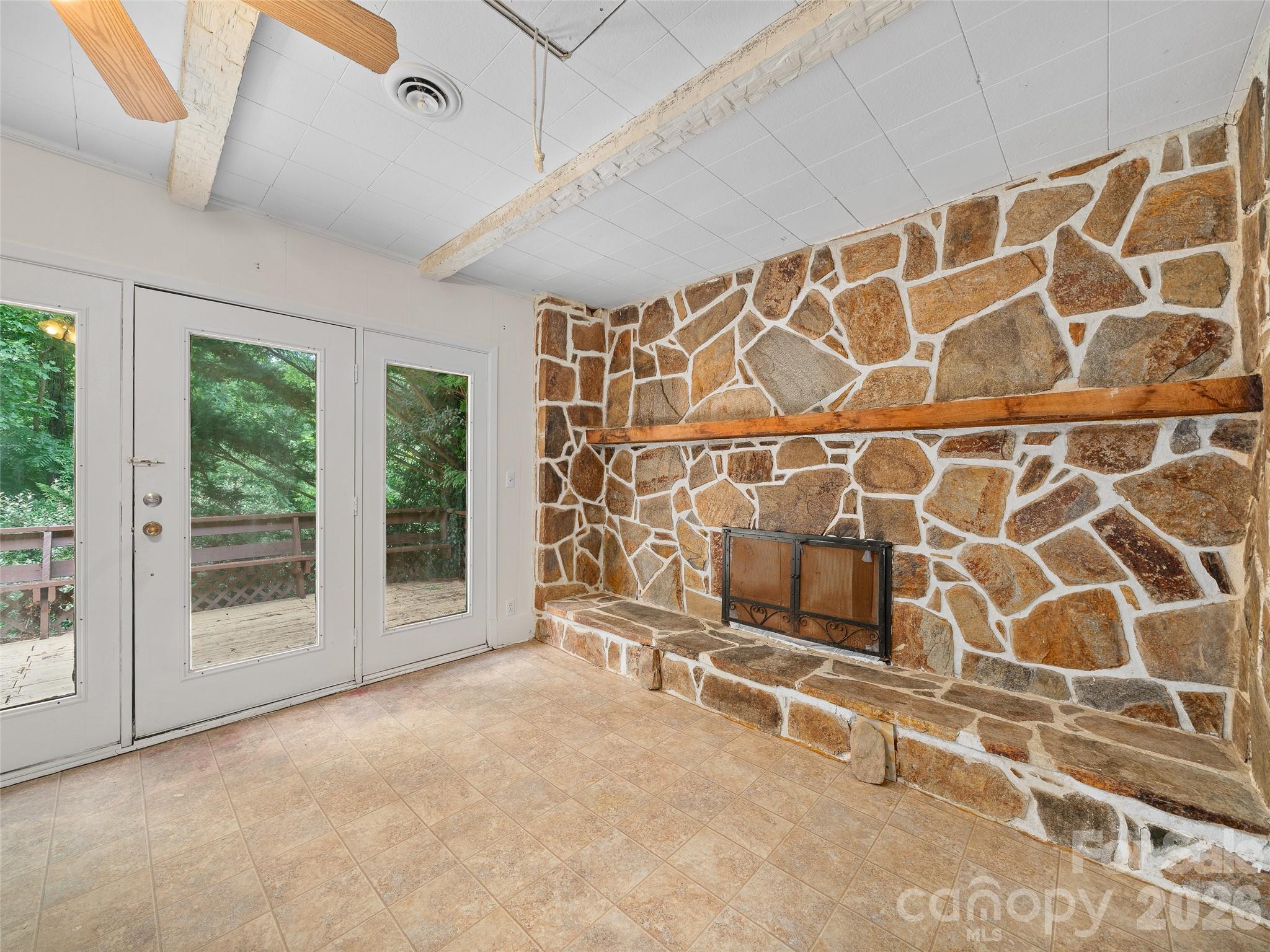 Family Room with Stone Wall Fireplace - 1644 State Hwy 80 S None, Burnsville
