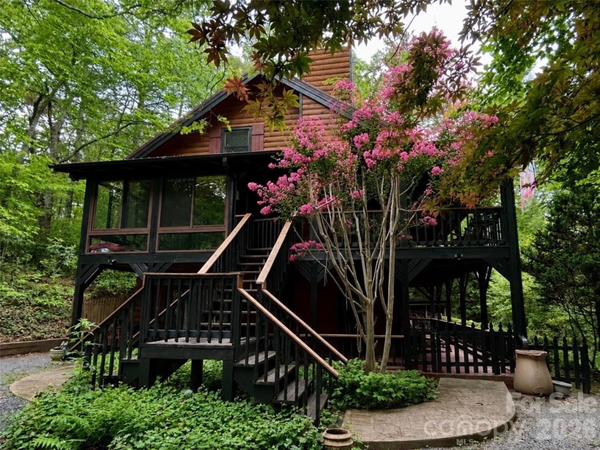 Client photo showing crepe myrtle in bloom - 696 Top Of The Mountain Road, Hendersonville