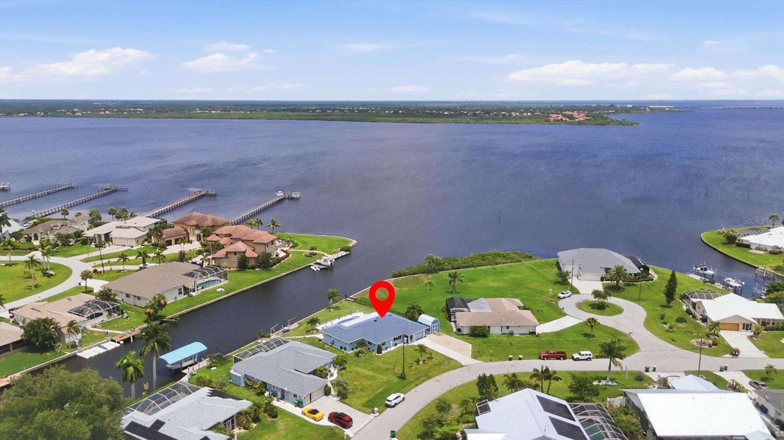 Aerial view of property and surrounding myakka river/ charlotte harbor - 3514 BLITMAN ST, PORT CHARLOTTE