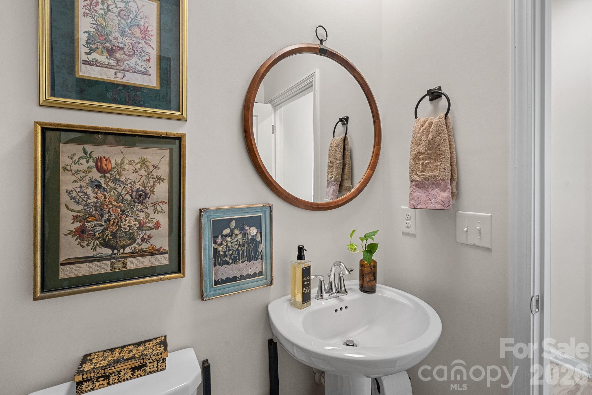 Half bathroom on the main floor. - 262 Abersham Drive, Mooresville