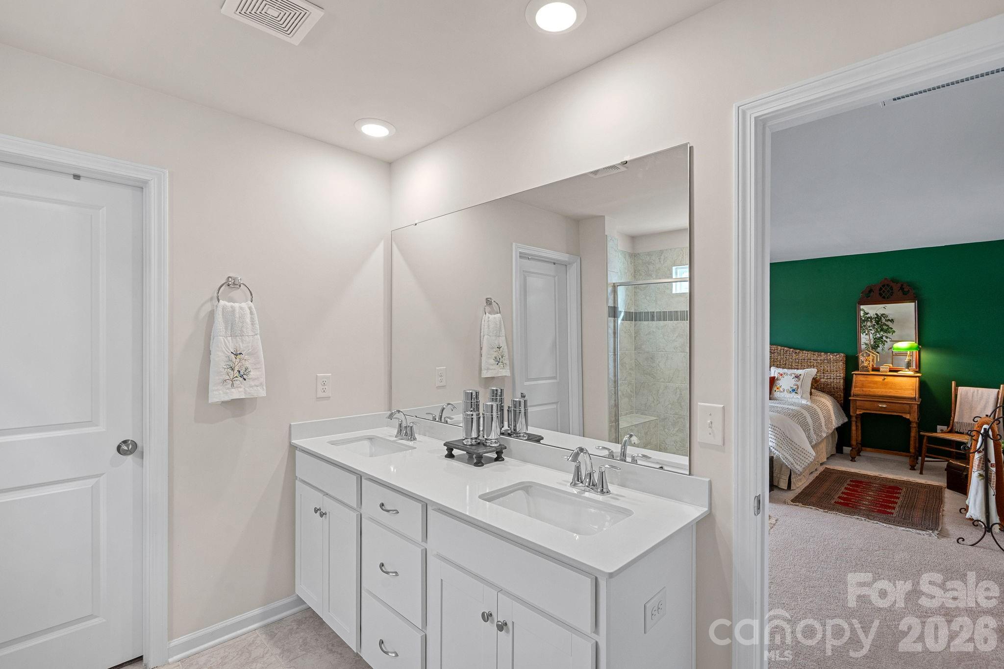 Owner's bathroom with large walk-in closet. - 262 Abersham Drive, Mooresville