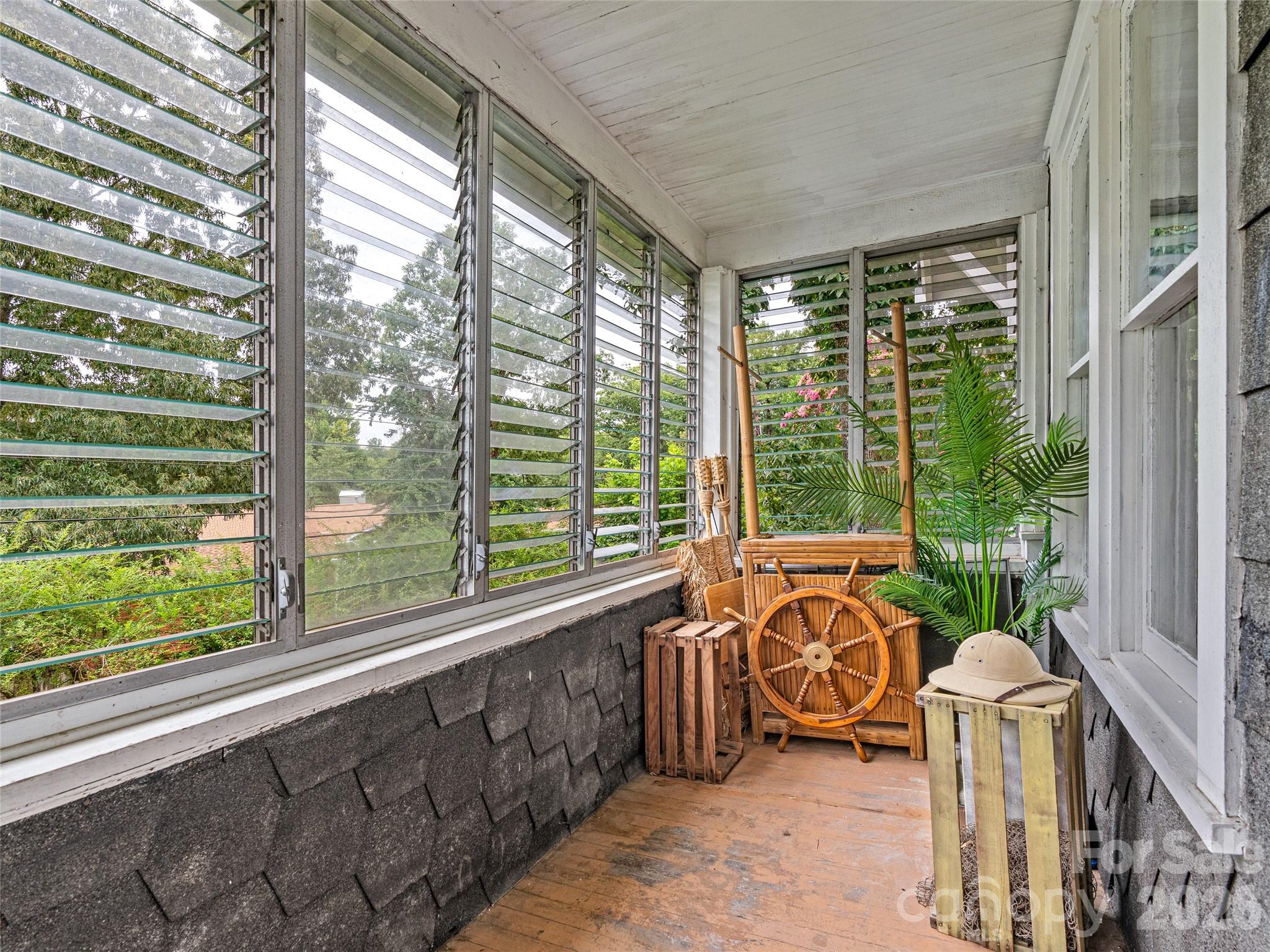 Upper Level Enclosed Front Porch/Sleeping Porch - 111-113 Stewart Street, Hendersonville