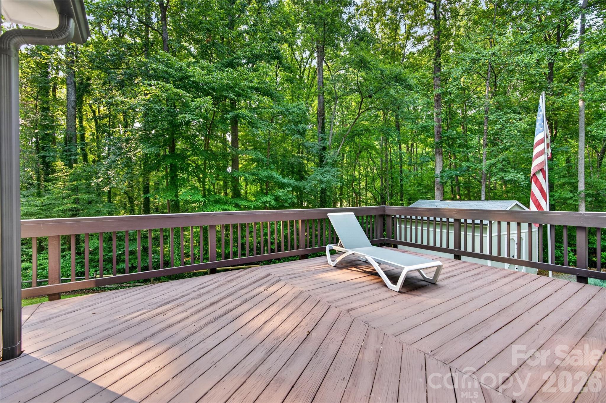 Exterior back deck off Kitchen over looking fenced back yard - 1345 Gaston Day School Road, Gastonia
