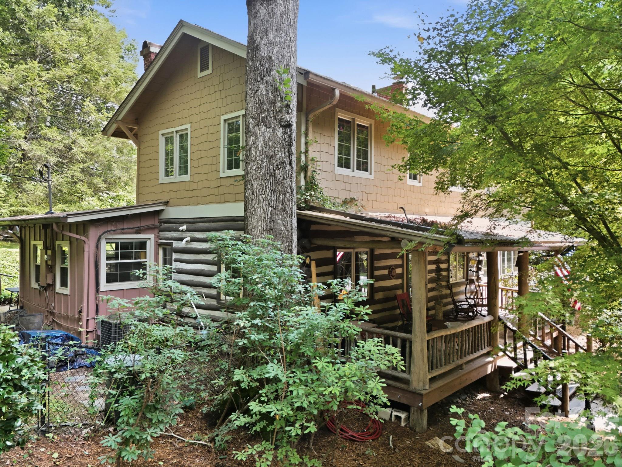 Outside side view of front porch - 1925 Laurel Park Highway, Hendersonville