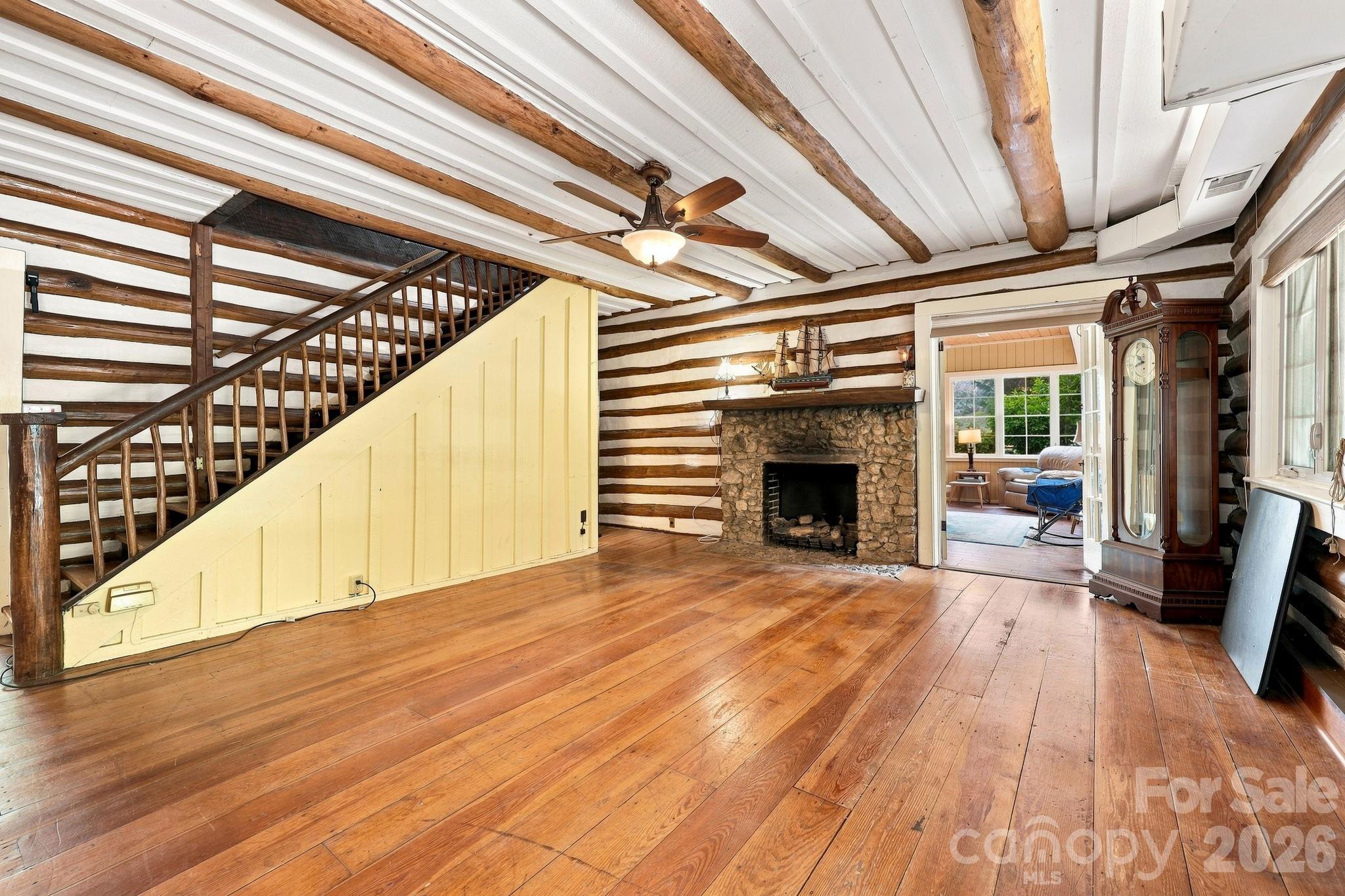 Walk into the living room from the front porch - 1925 Laurel Park Highway, Hendersonville