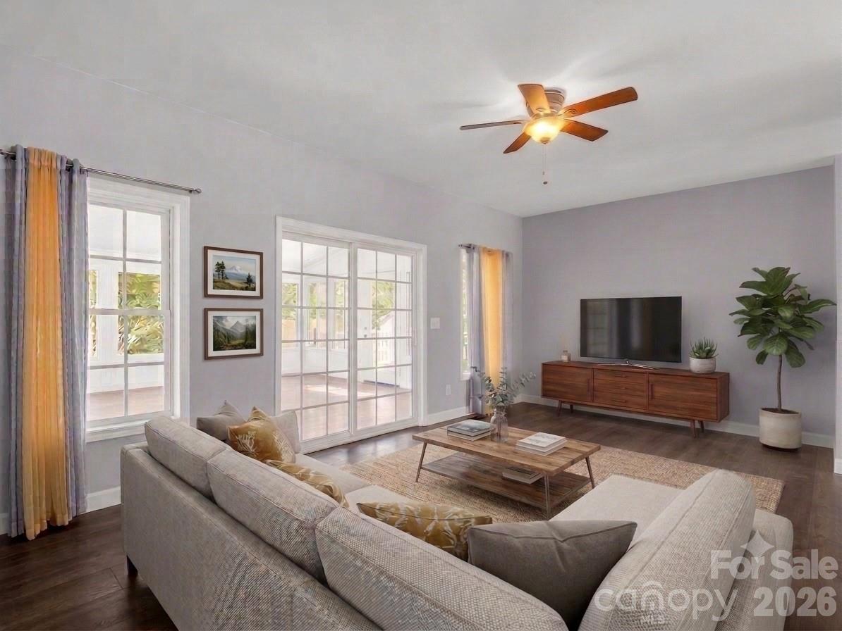 Living Room - Virtually Staged - 355 Hidden Meadow Drive, Hendersonville