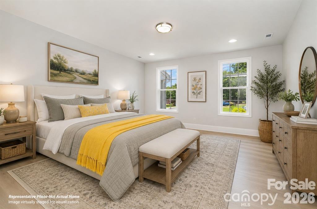Virtually Staged Primary Bedroom - 10225 Rainier Trail Drive NW, Huntersville