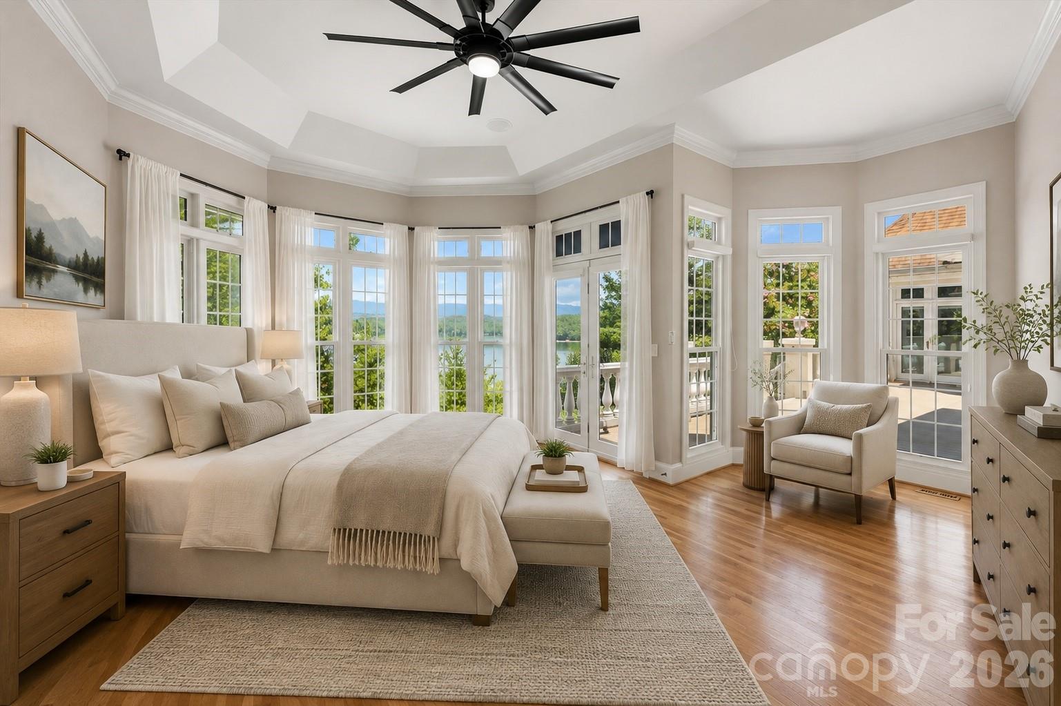 Virtually staged primary bedroom - 705 Lake Club Drive, Nebo