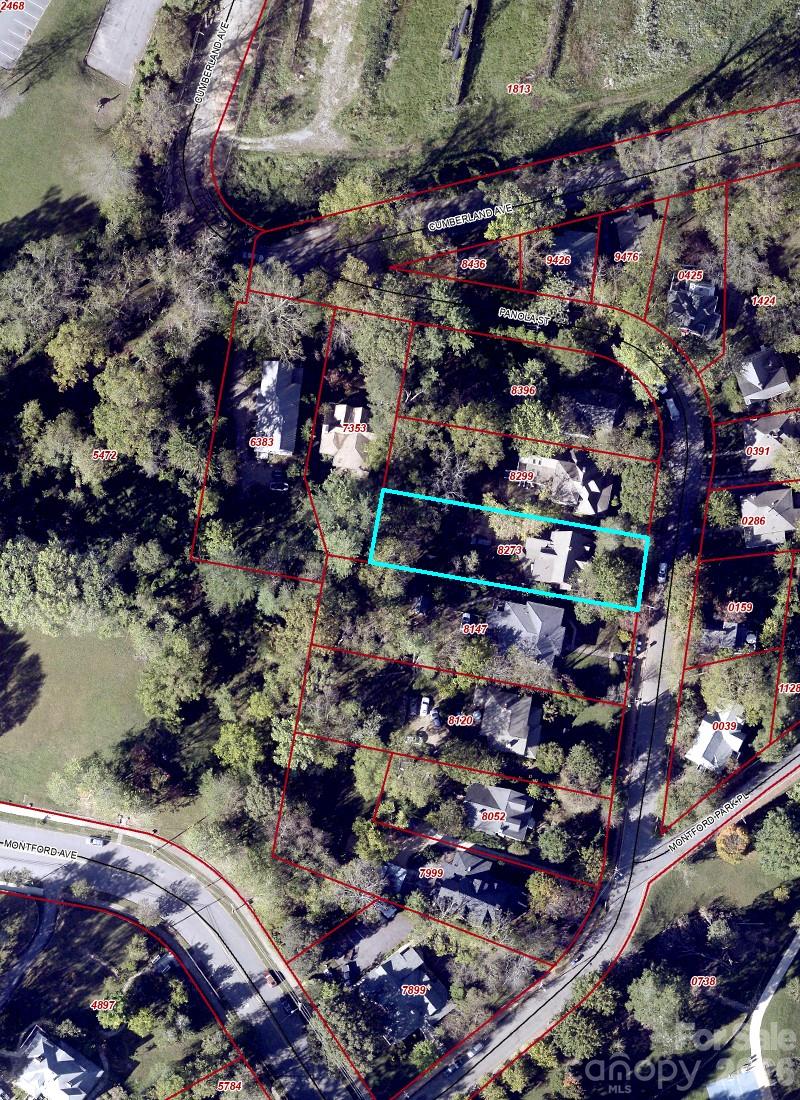 GIS . Approximate lot lines. - 41 Panola Street, Asheville