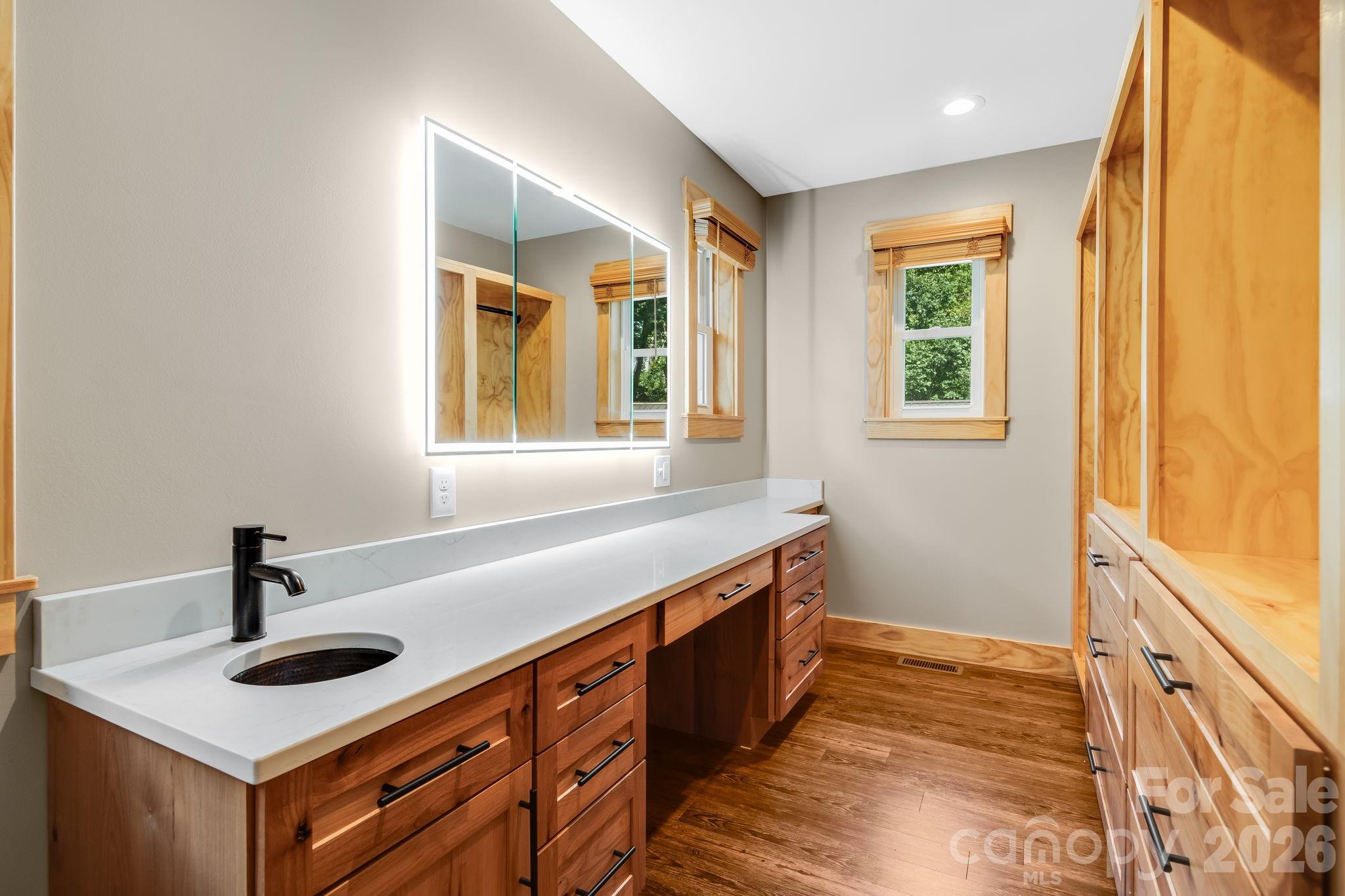 Primary Dressing Area with Built-in Vanity - 10 Davenport Place, Asheville