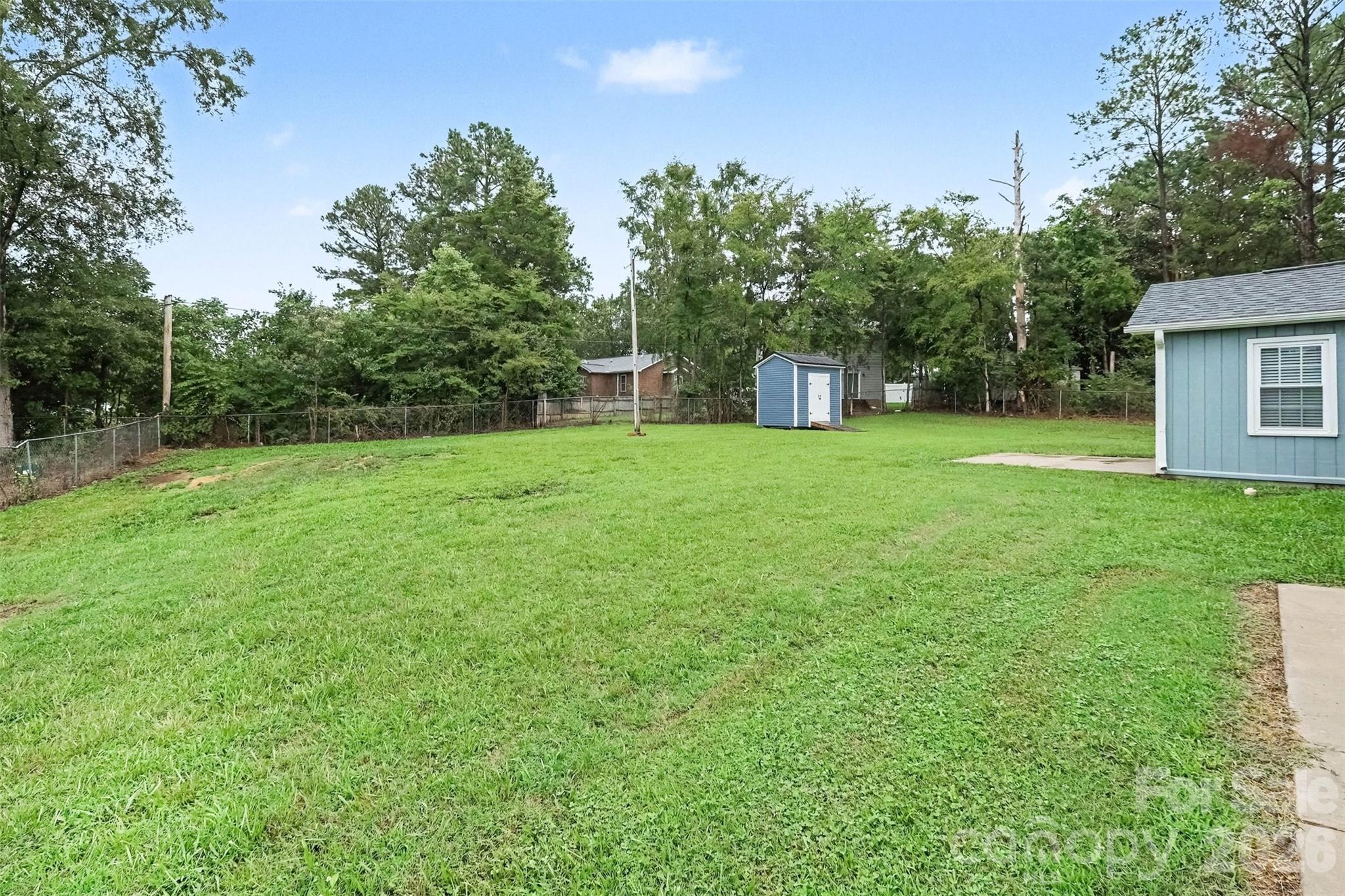 Spacious Backyard with storage building - 1352 Steed Street, Rock Hill