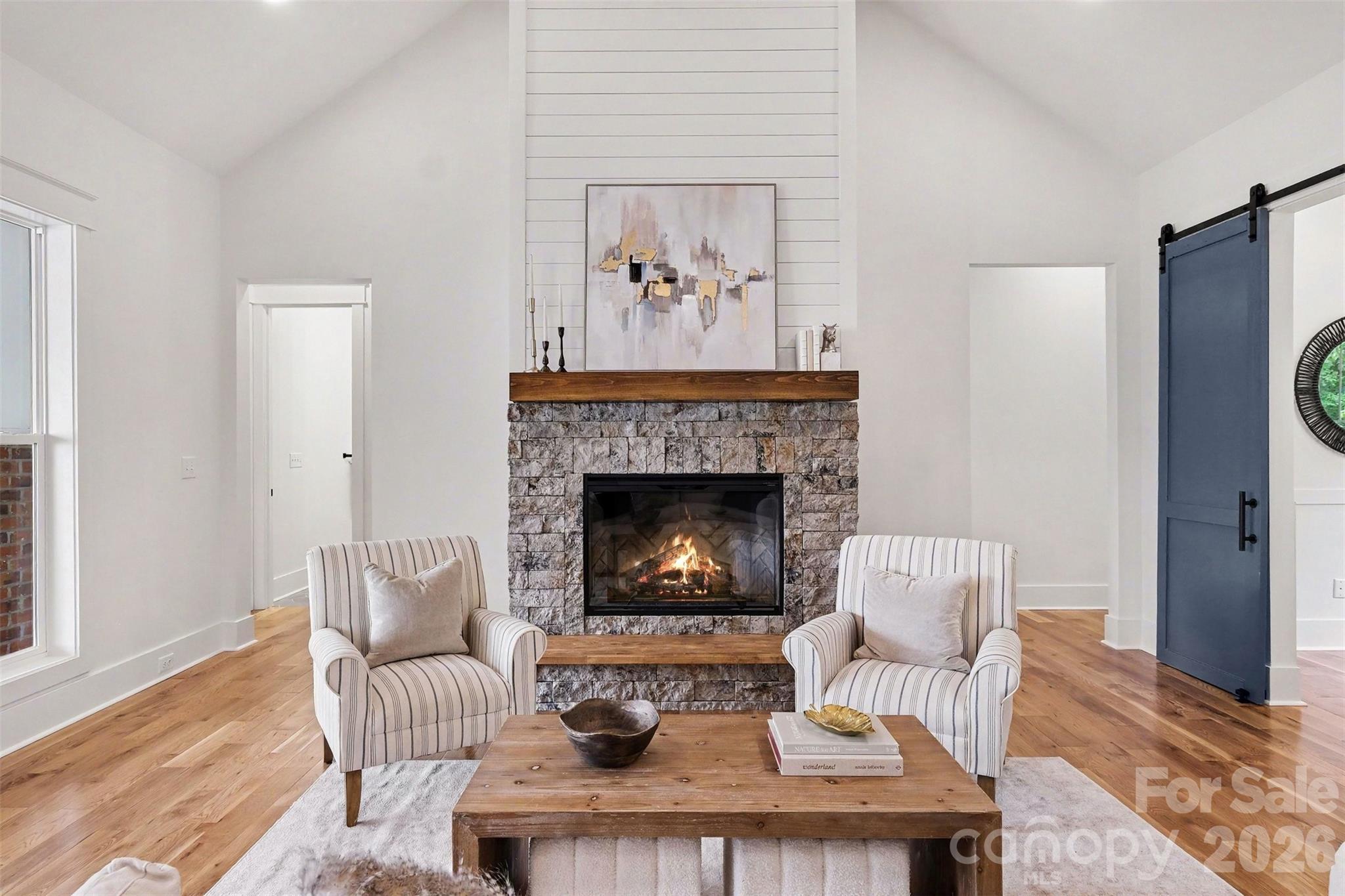 Take the atmosphere up a notch with the flick of a button on your new electric fireplace. - 6609 McNeely Road, Waxhaw