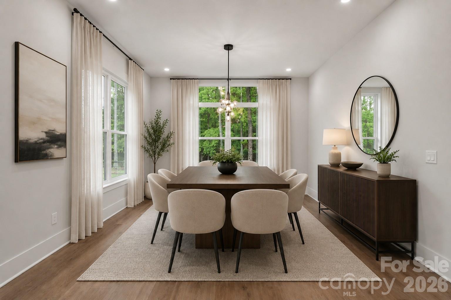 Open dining room-virtually staged - 4808 Rockwood Drive, Waxhaw