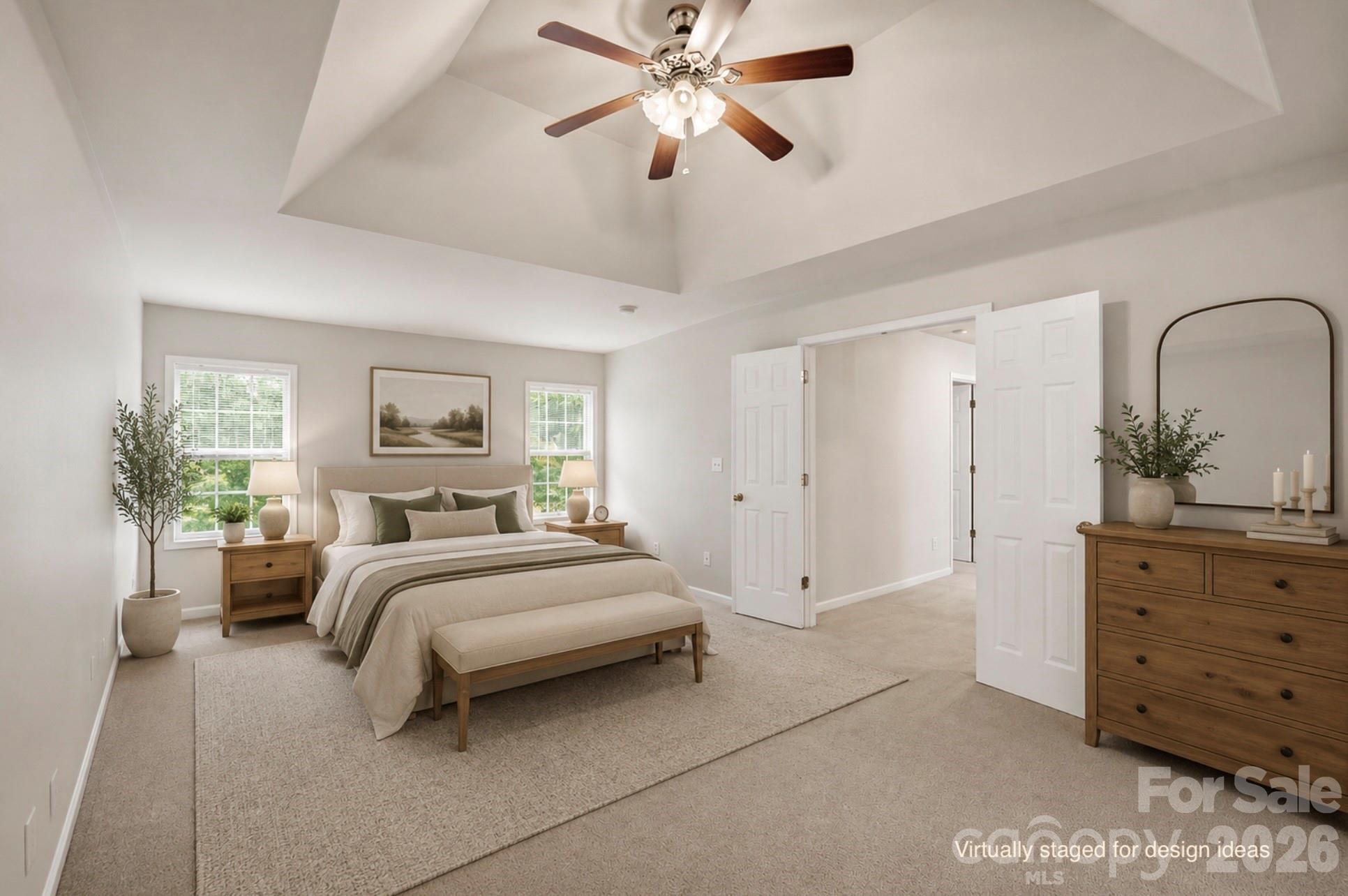 Master bedroom staged for ideas - 125 Morrocroft Lane, Mooresville