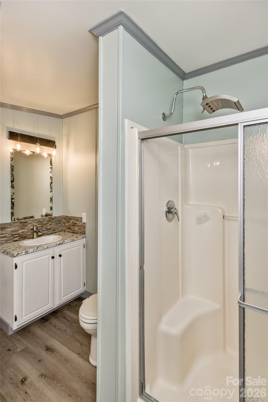 Long view from shower to second sink/vanity - 25 Asa Court, Black Mountain