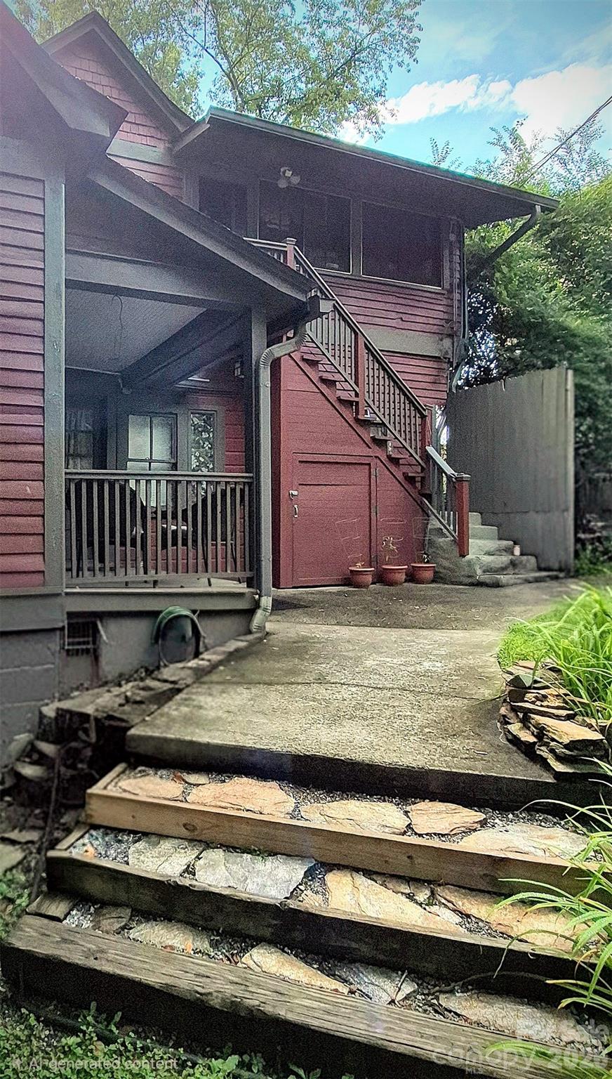 Rear porches and patio - 41 Panola Street, Asheville