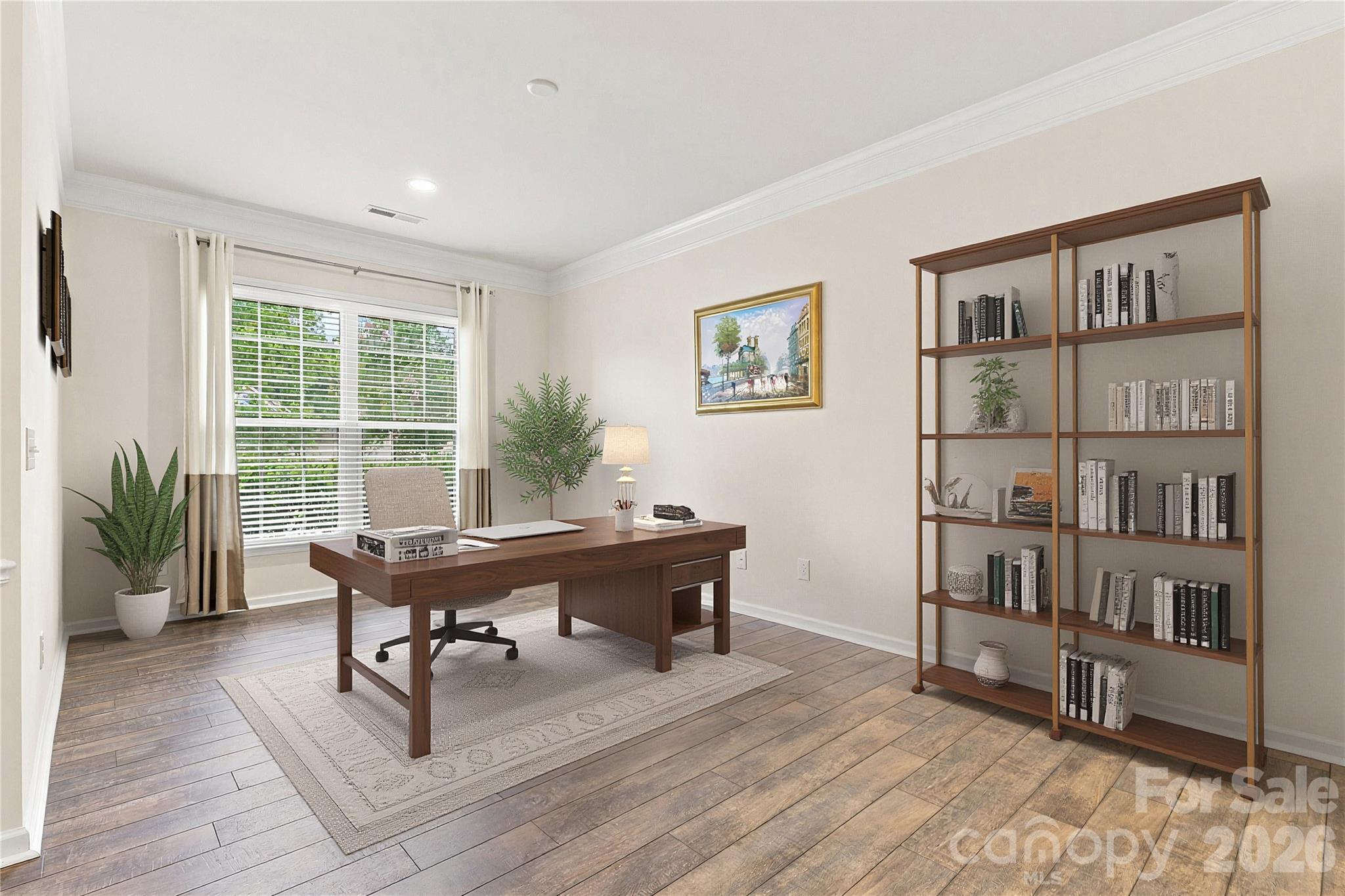 Flex Room virtually staged as an Office - 1030 Squire Drive, Indian Land