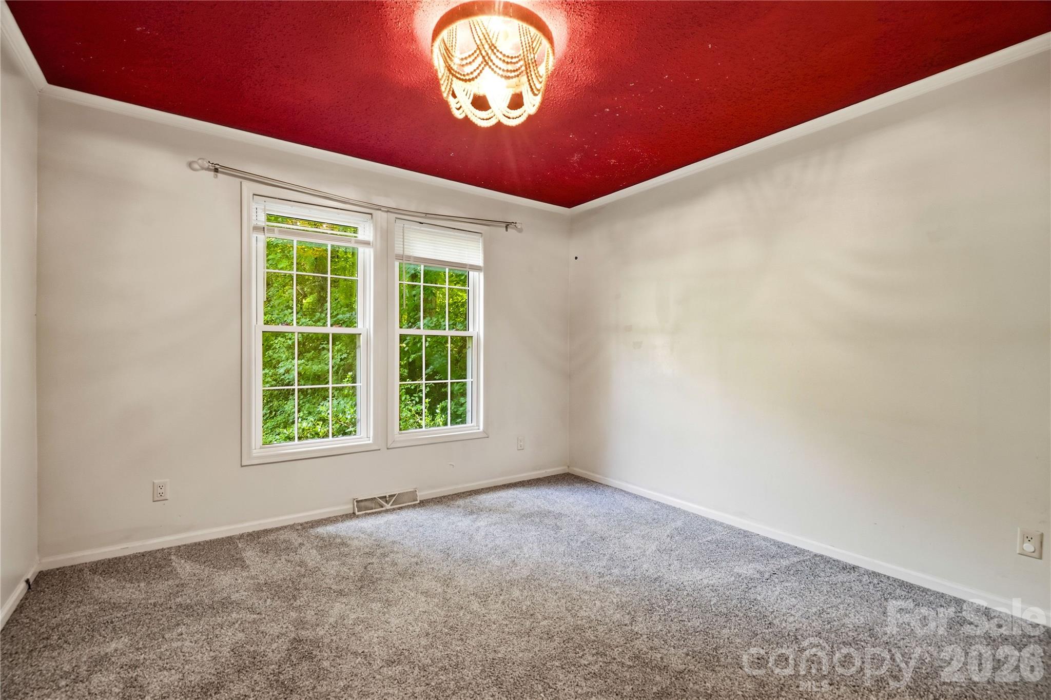 Bedroom 3 with accent ceiling and chandelier too - 3555 Lake Bluff Drive, Sherrills Ford