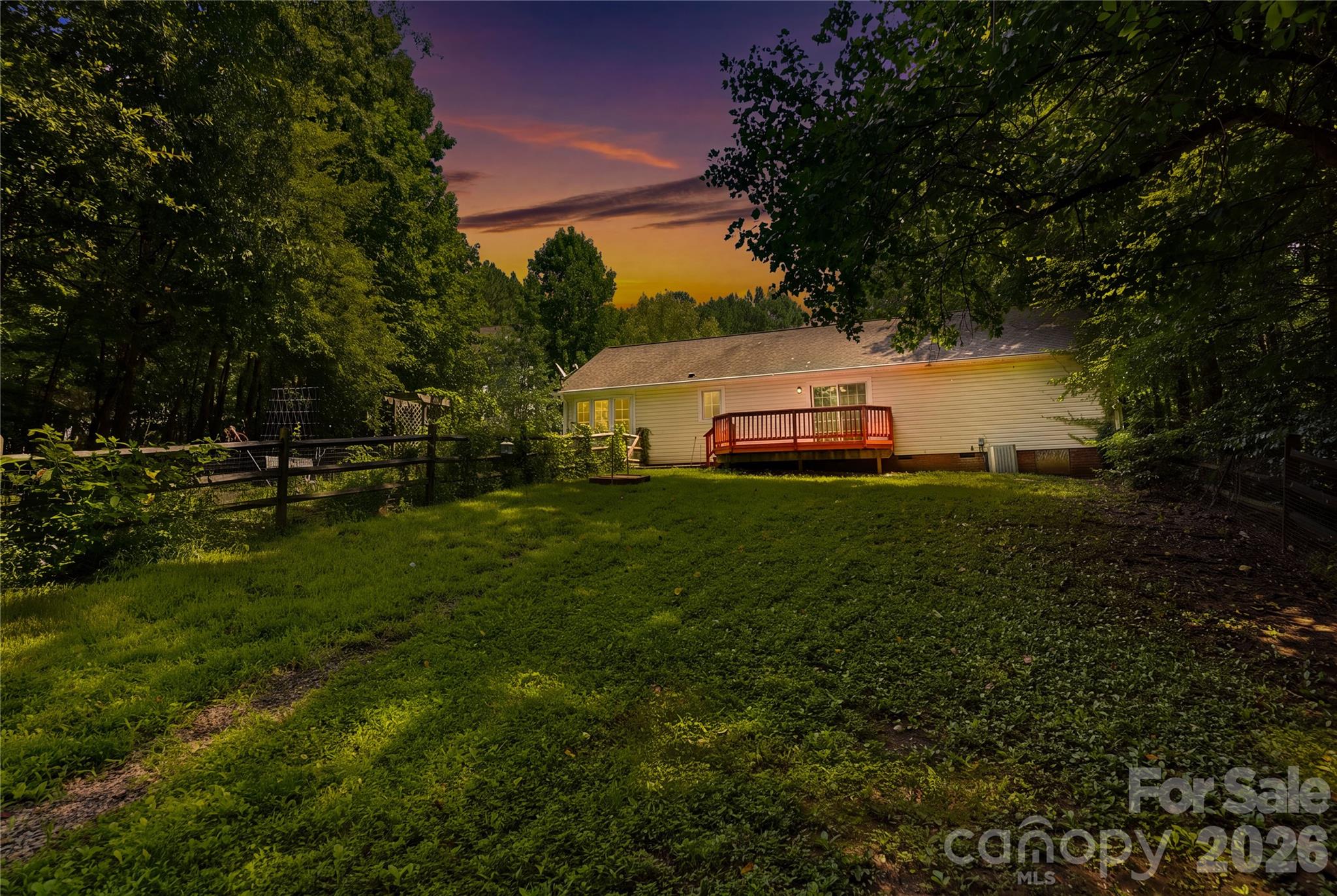 Back of home twilight view. - 3555 Lake Bluff Drive, Sherrills Ford