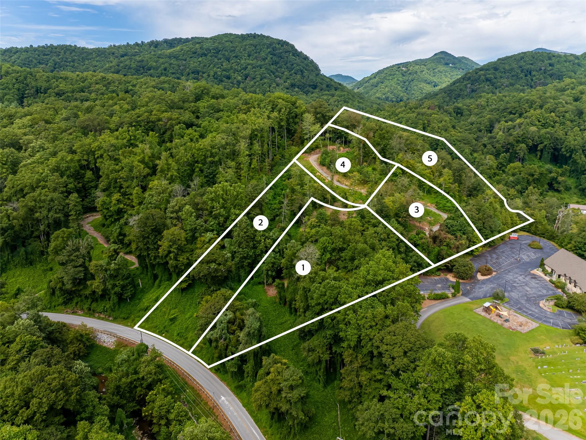 Approximate lot lines of the 5 lots - 213 Three Rivers Drive, Hendersonville