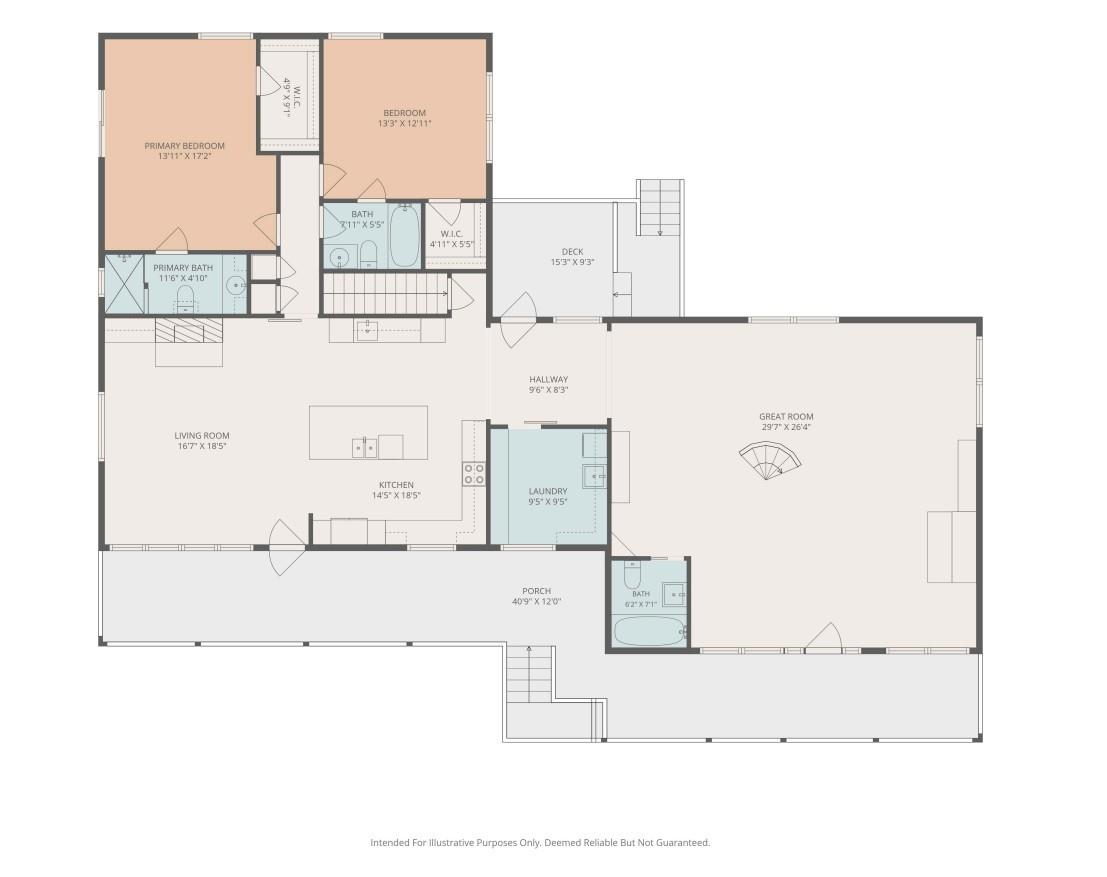 Main level floor plan - 2533 Coopers Creek Road, Bryson City