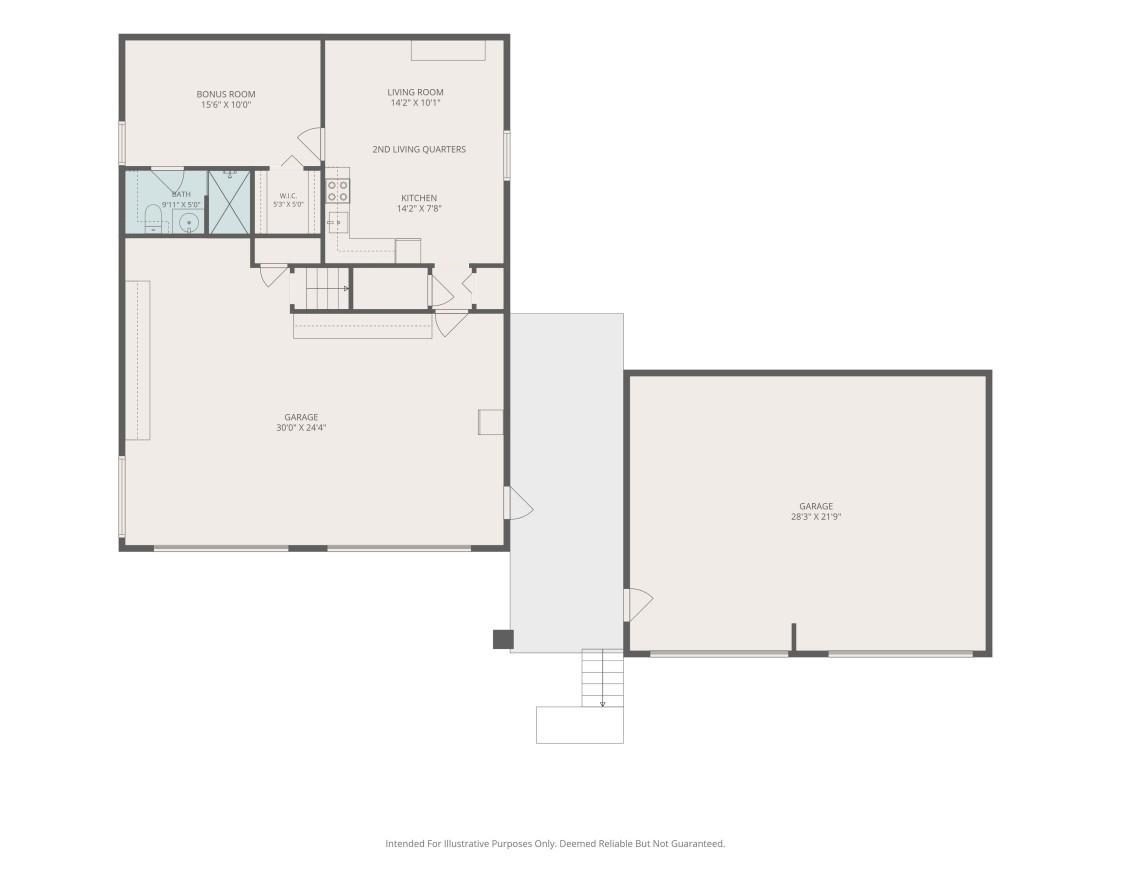 2nd living quarters and garage floor plan - 2533 Coopers Creek Road, Bryson City