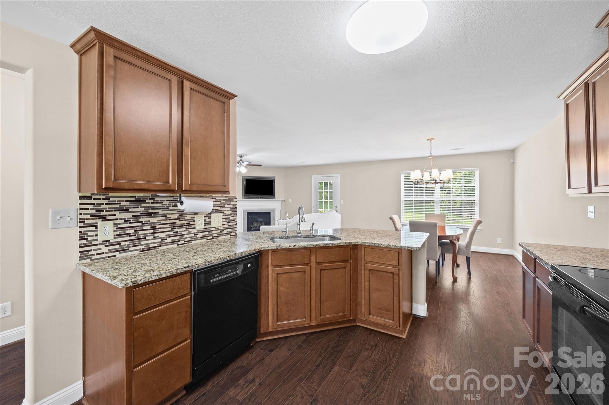 Premium granite countertops, and a full tile backsplash. - 848 Estuary Court, Rock Hill
