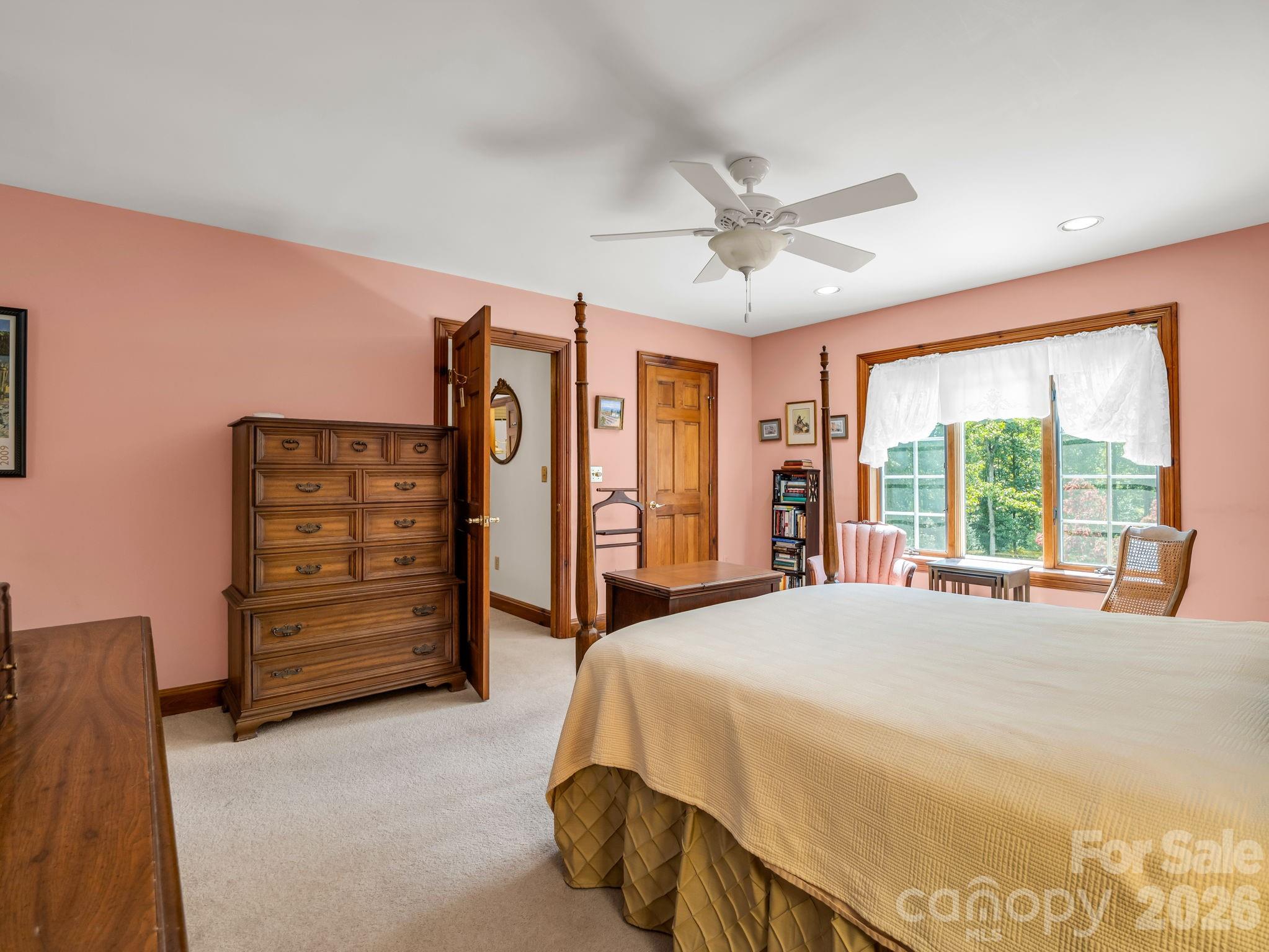 Primary bedroom with walk-in closet - 15 Ravenwood Drive, Fletcher