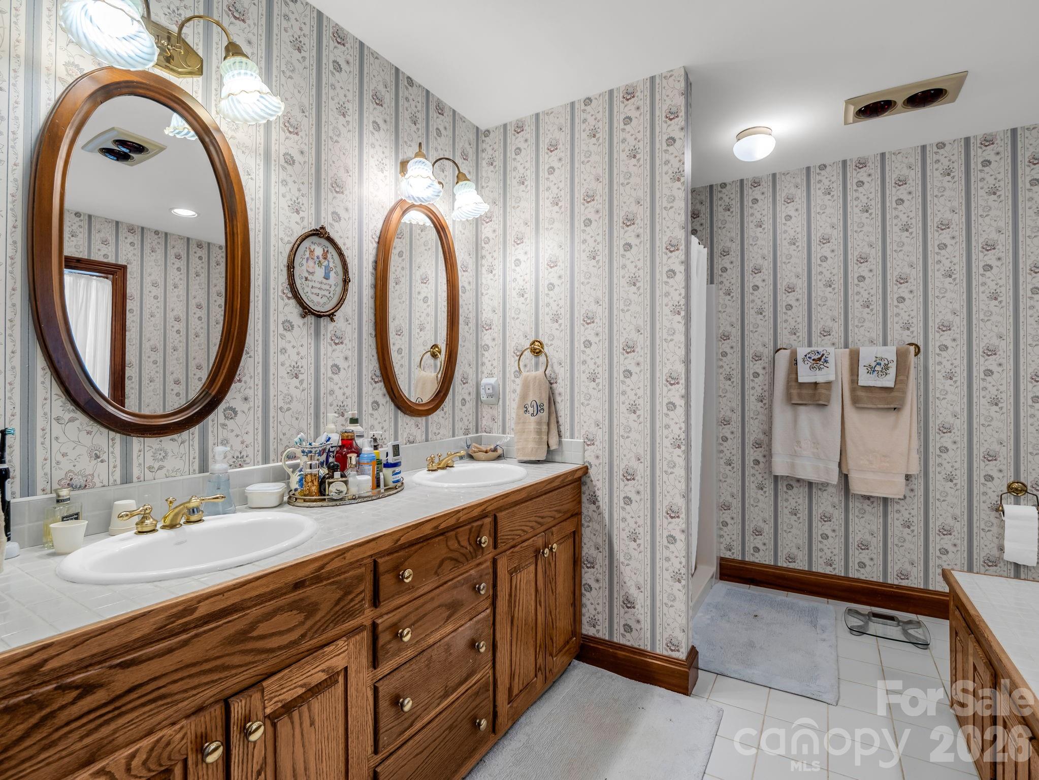 Primary bath with tub and shower stall - 15 Ravenwood Drive, Fletcher