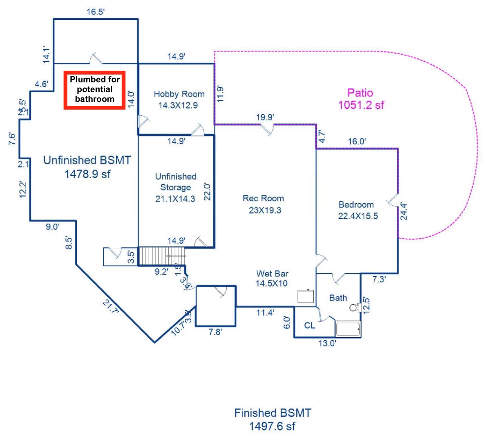 Floorplan Lower Level - 121 Cheyenne Lane, Statesville