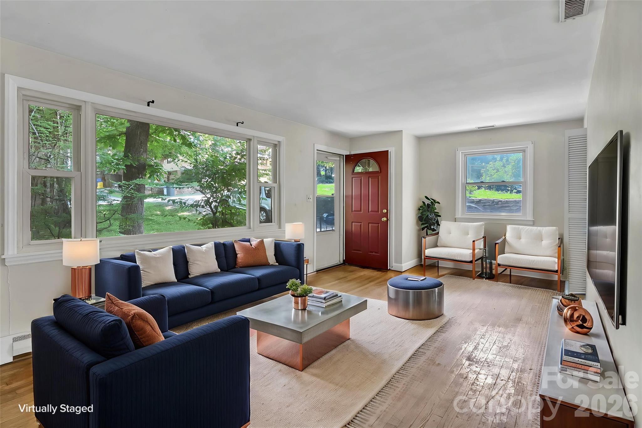 LR virtual staging - 297 White Pine Drive, Asheville