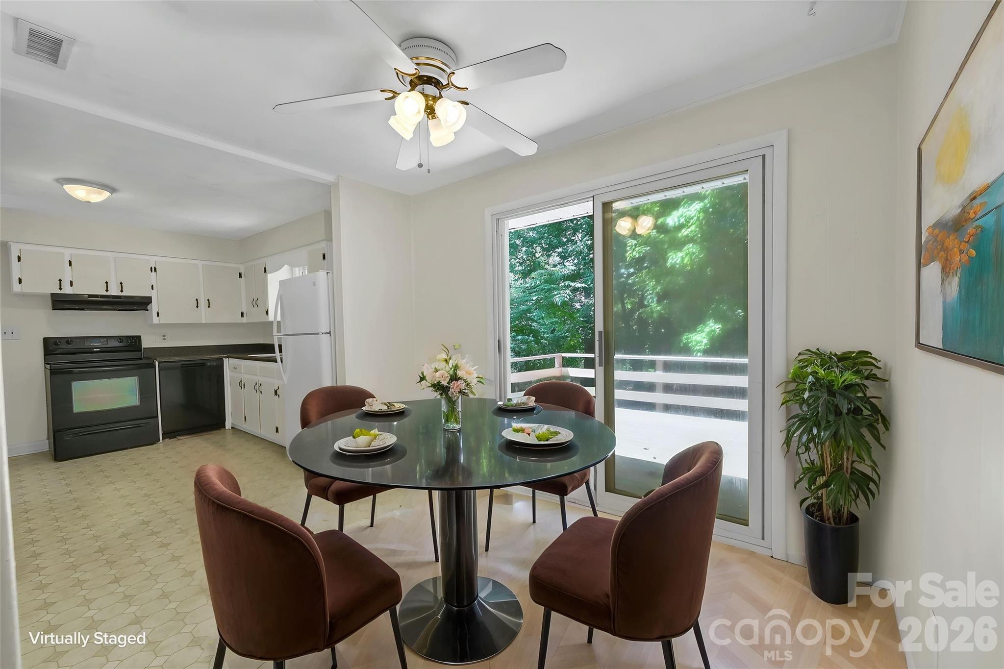 dining area virtual staging - 297 White Pine Drive, Asheville