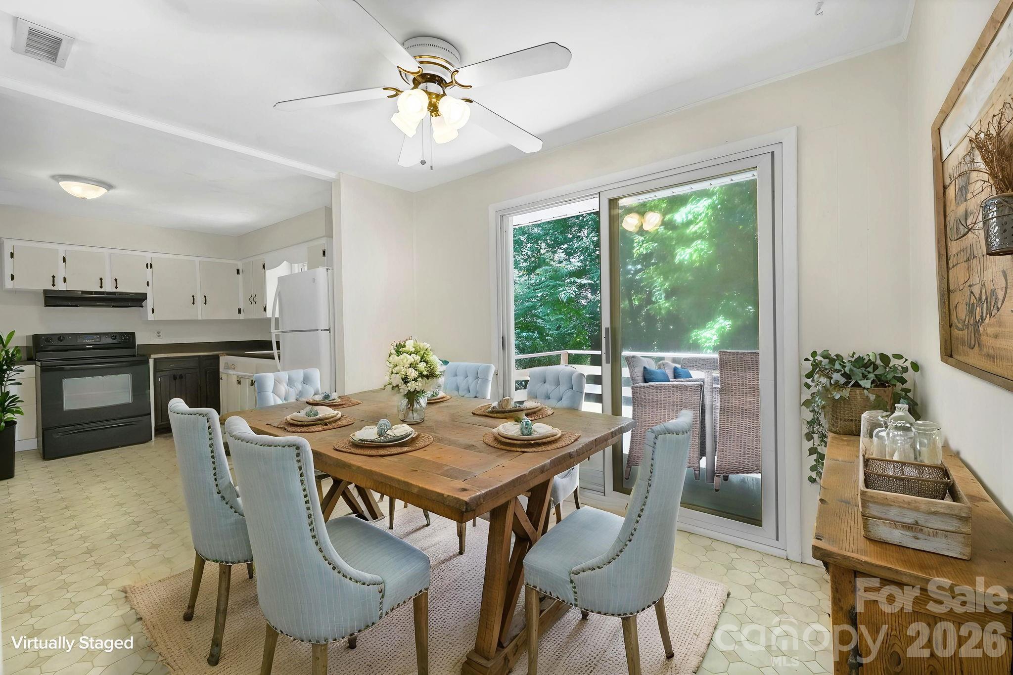 dining area virtual staging - 297 White Pine Drive, Asheville