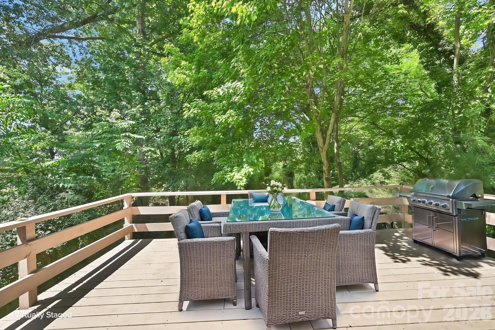 deck virtual staging - 297 White Pine Drive, Asheville