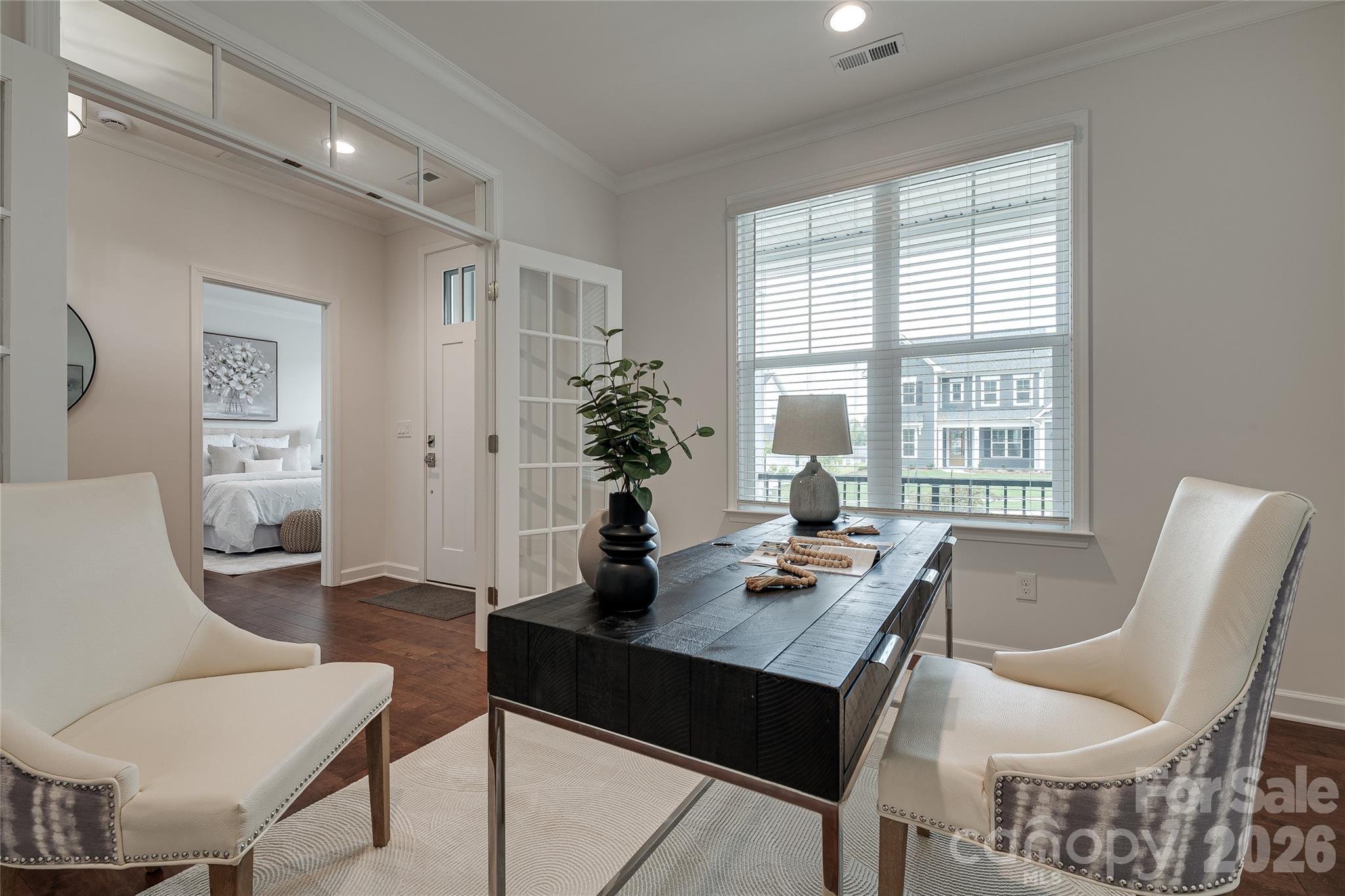 Upgrade of a transom and French doors added style to this Flex Space off the foyer. - 2566 NW Red Hill Street, Concord