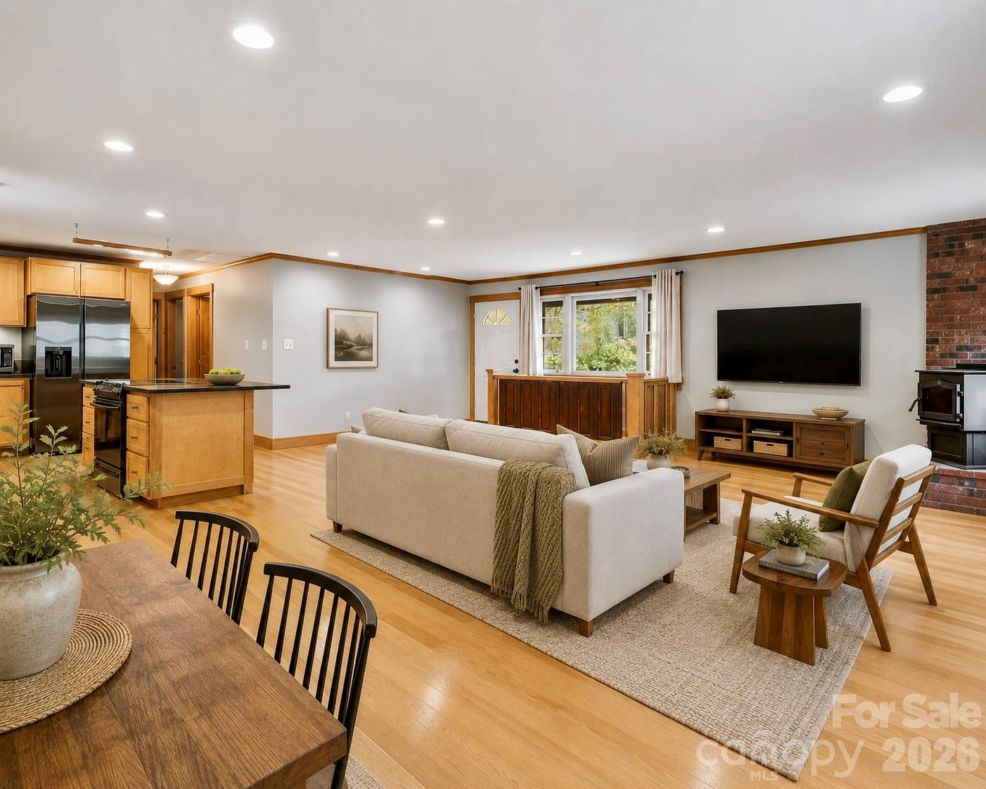 Virtually staged main living area open floor plan - 10 Davenport Place, Asheville